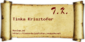 Tinka Krisztofer névjegykártya